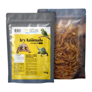 IryAnimals Juvenil 50g — Répteis e Aves 3 em 1 — frente e verso