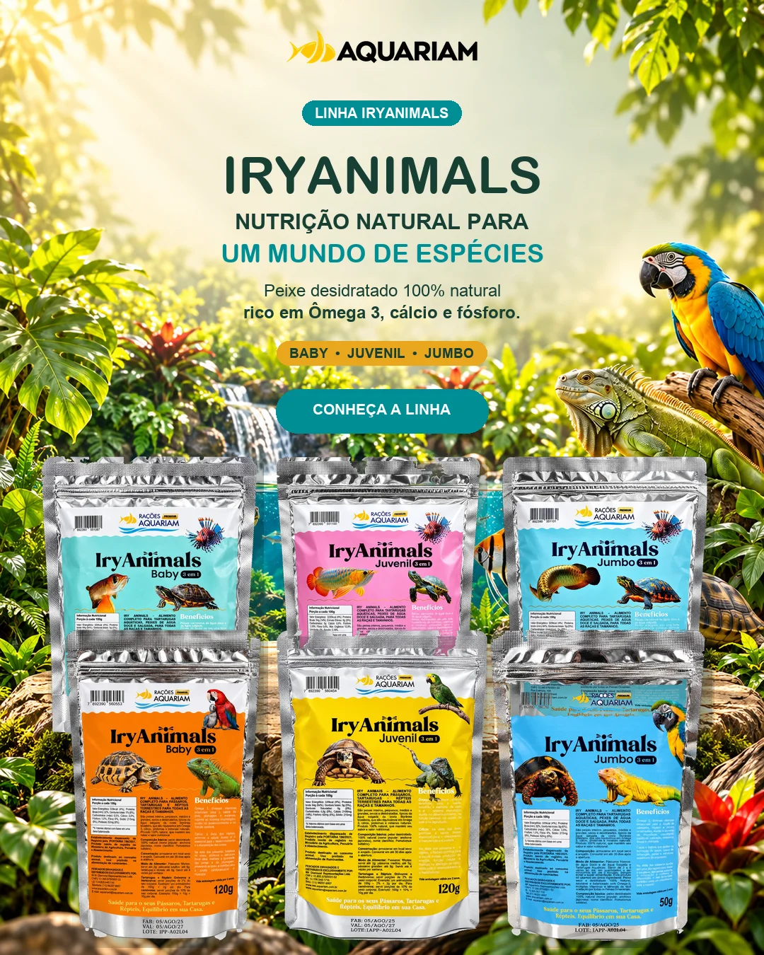 Linha IryAnimals — nutrição natural para um mundo de espécies
